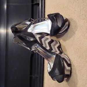 Bamboo black,white,grey heels